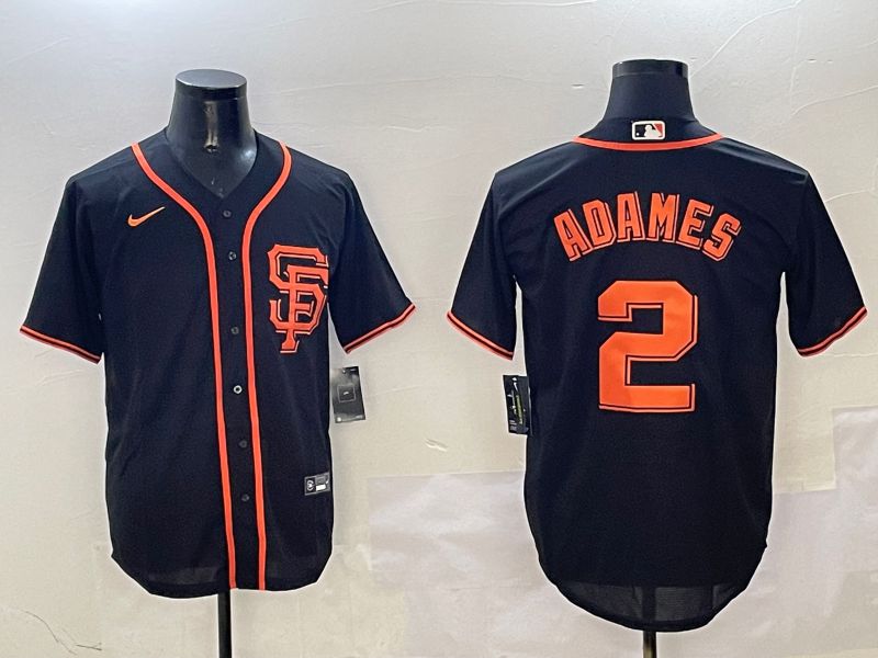 Men San Francisco Giants #2 Adames Black Game 2025 Nike MLB Jersey style 1->san diego padres->MLB Jersey